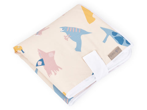 Matelas à langer de voyage Zoe's Dinosaur sur beige
