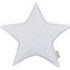 Coussin étoile motif plumes blanches sur gris