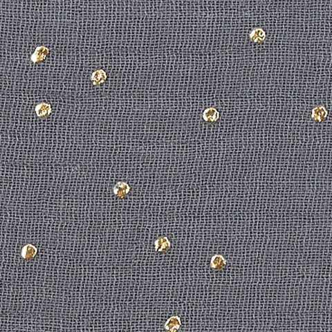 Fabric MGF muslin golden dots on gray