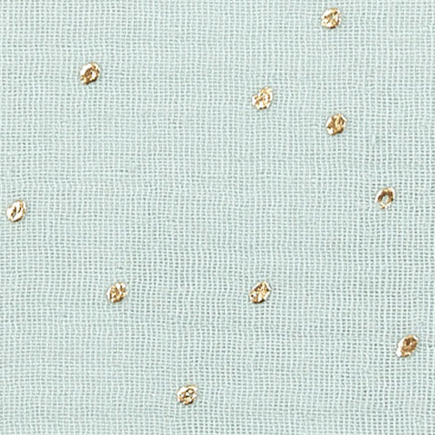 Fabric MGA muslin golden dots on green