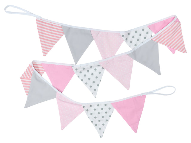 Pennant chain pink gray white