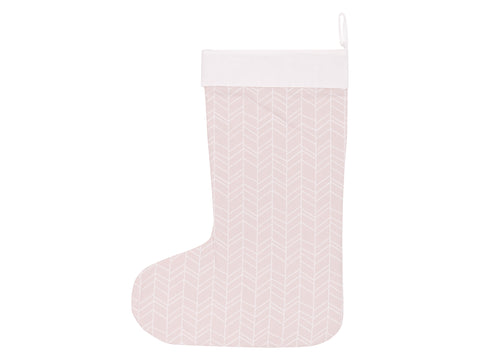 Christmas sock white feather pattern on pink