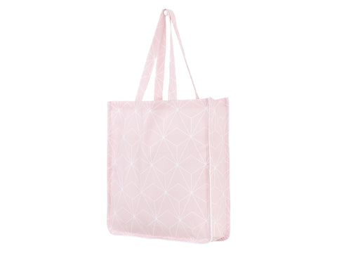 Tote bag strass blanc sur camée rose