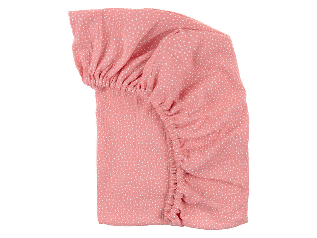 Spannbettlaken Musselin rosa Punkte