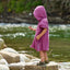 Poncho de bain en mousseline violette