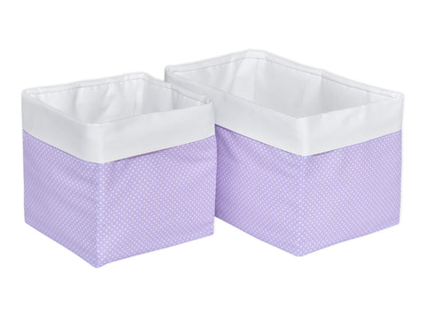 Basket plain white dots on purple