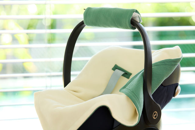 Decke für Babyschale Winter Doppelkrepp Grün Jade