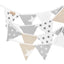 Wimpelkette Sterne weiss beige grau