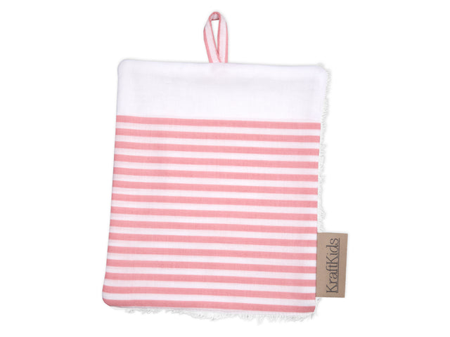 Washcloth stripes pink