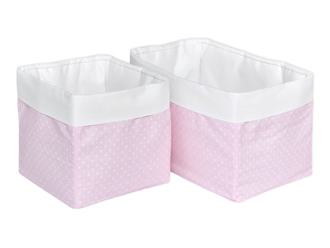 Basket plain white dots on pink