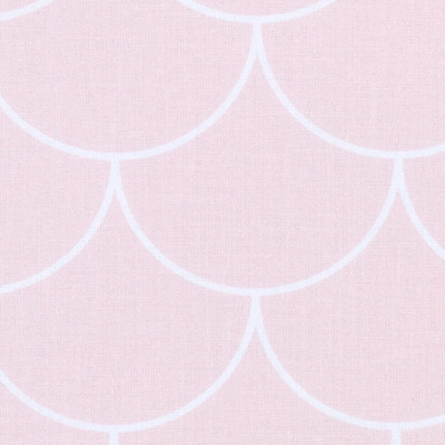Tissu demi cercles blanc sur rose pastel