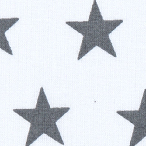 Fabric GSW small grey stars on white