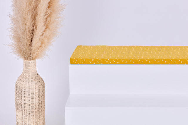Sitzauflage für Ikea STUVA/SMÅSTAD KALLAX Musselin gelb Pusteblumen